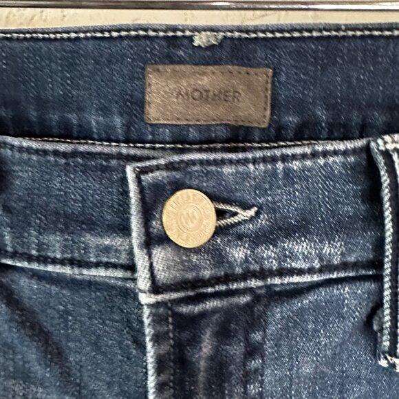 Mother Denim The Dropout Fray Moon Dark Jeans Womens 26 Stretch Comfort - Picture 8 of 13